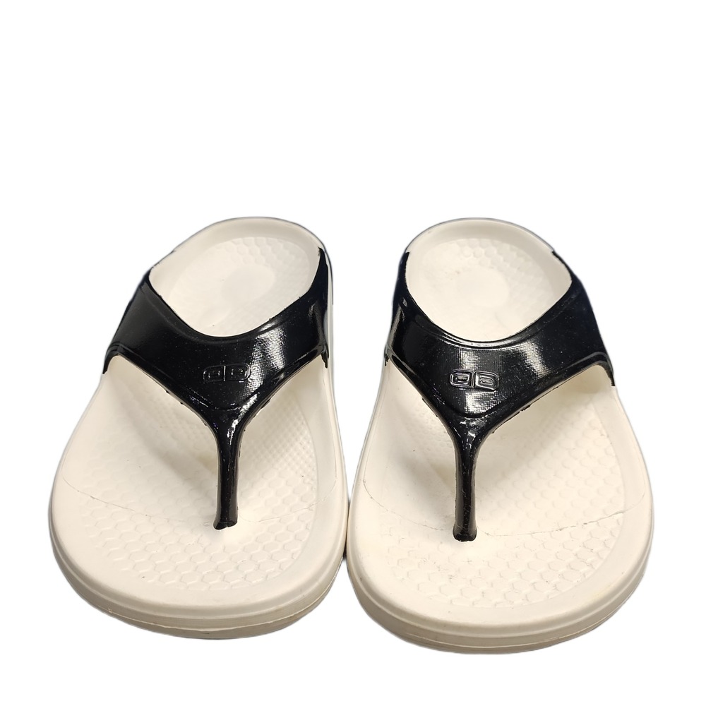 Spenco Flip Flop Sandals Womens Size 8 White Black Textured Open Toe Slip On